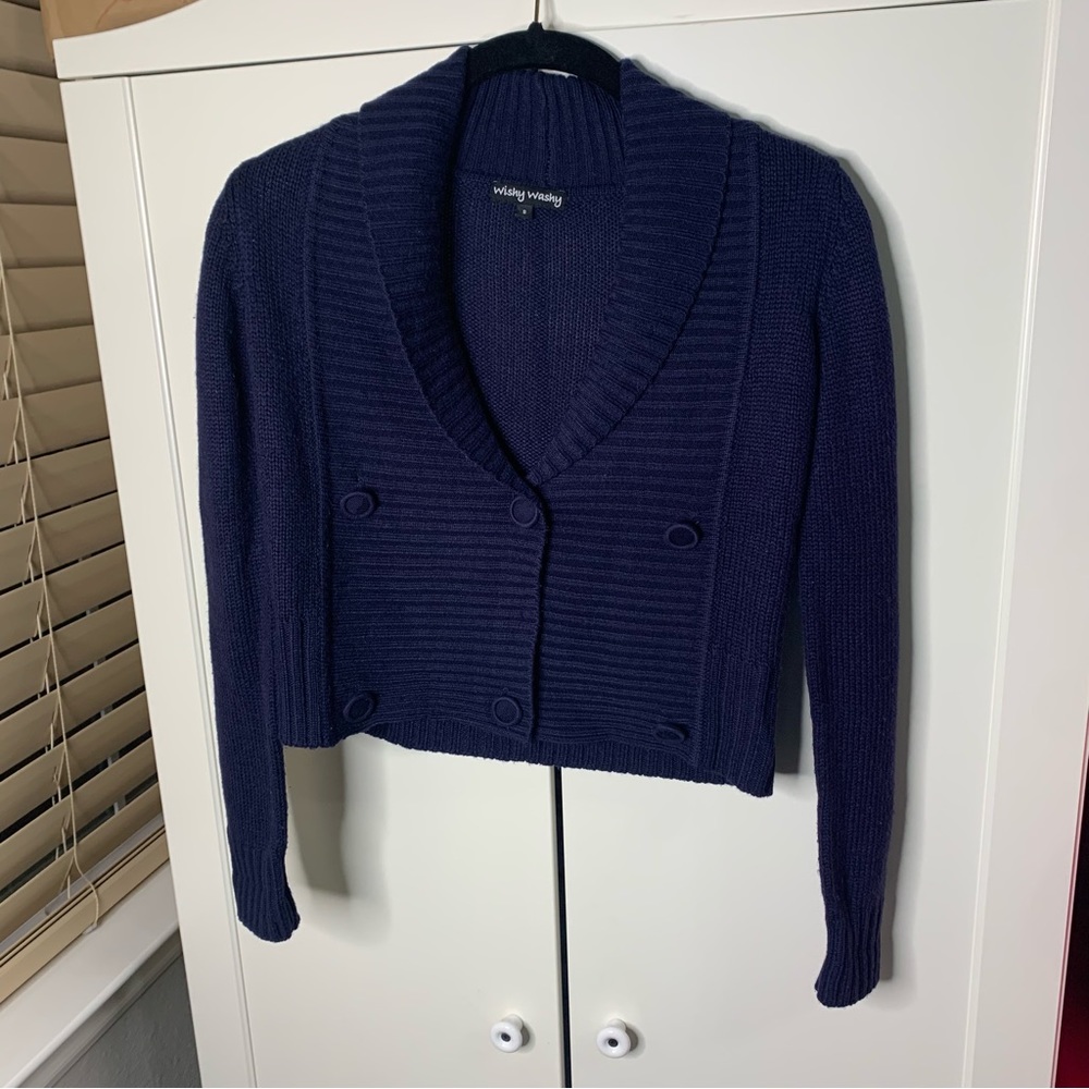Wishy Washy Crop Buttoned Cardigan